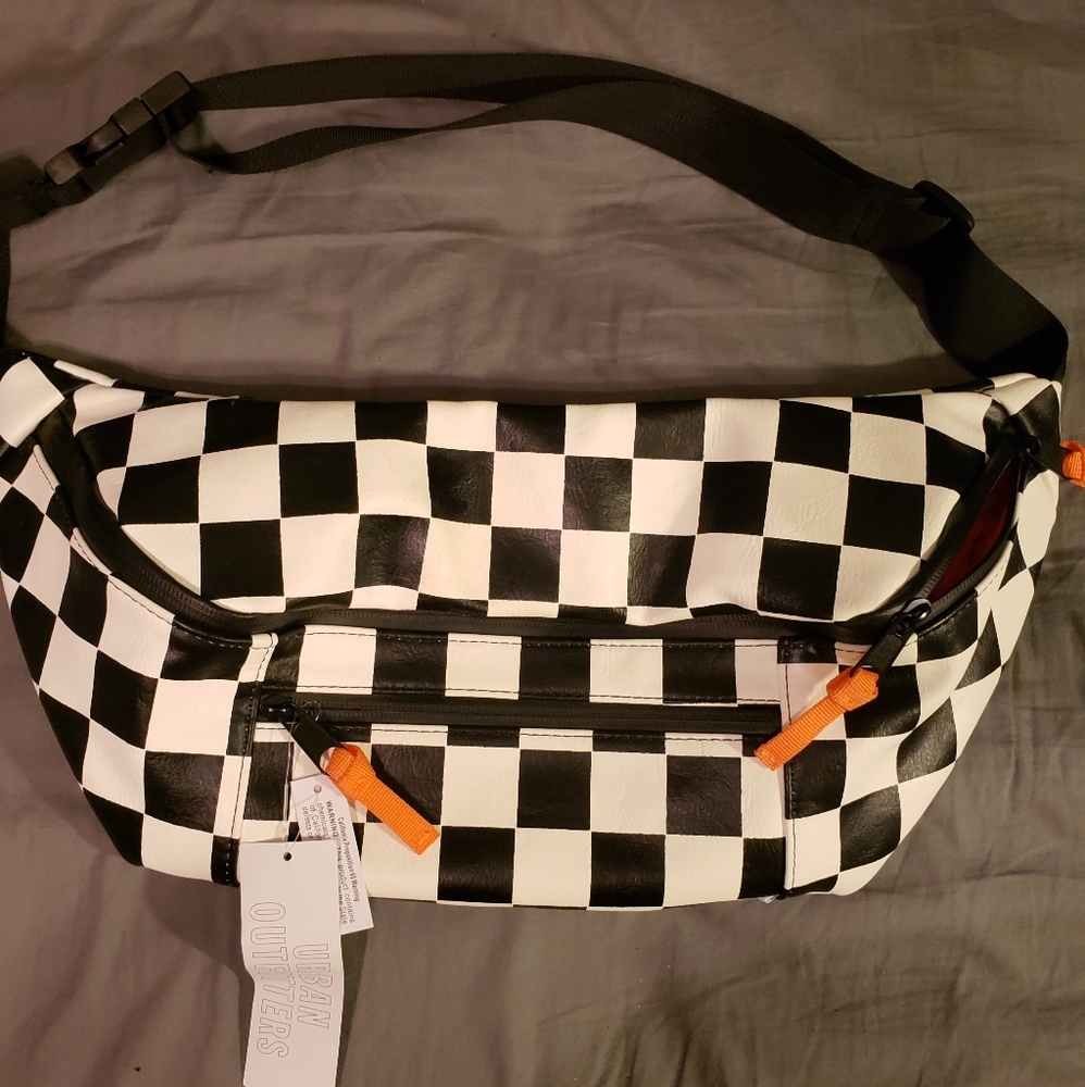 UO Oversized checkers Sling Bag